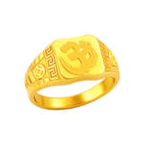 Mens' 22K Gold Classy Om Ring
